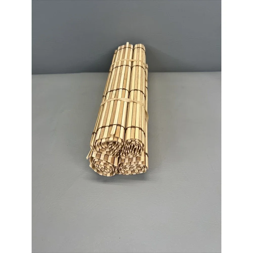 Natural Bamboo Rollup Placemats 4 Pieces Set